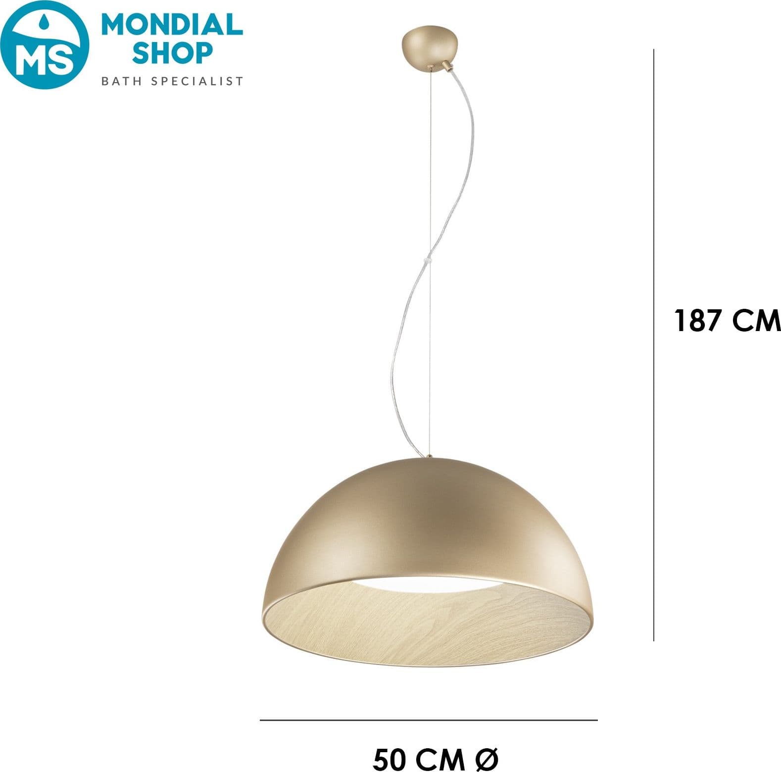 Sospensione LED Finitura in Oro o Nero Seleziona Tonalità di Luce Design circolare - 3