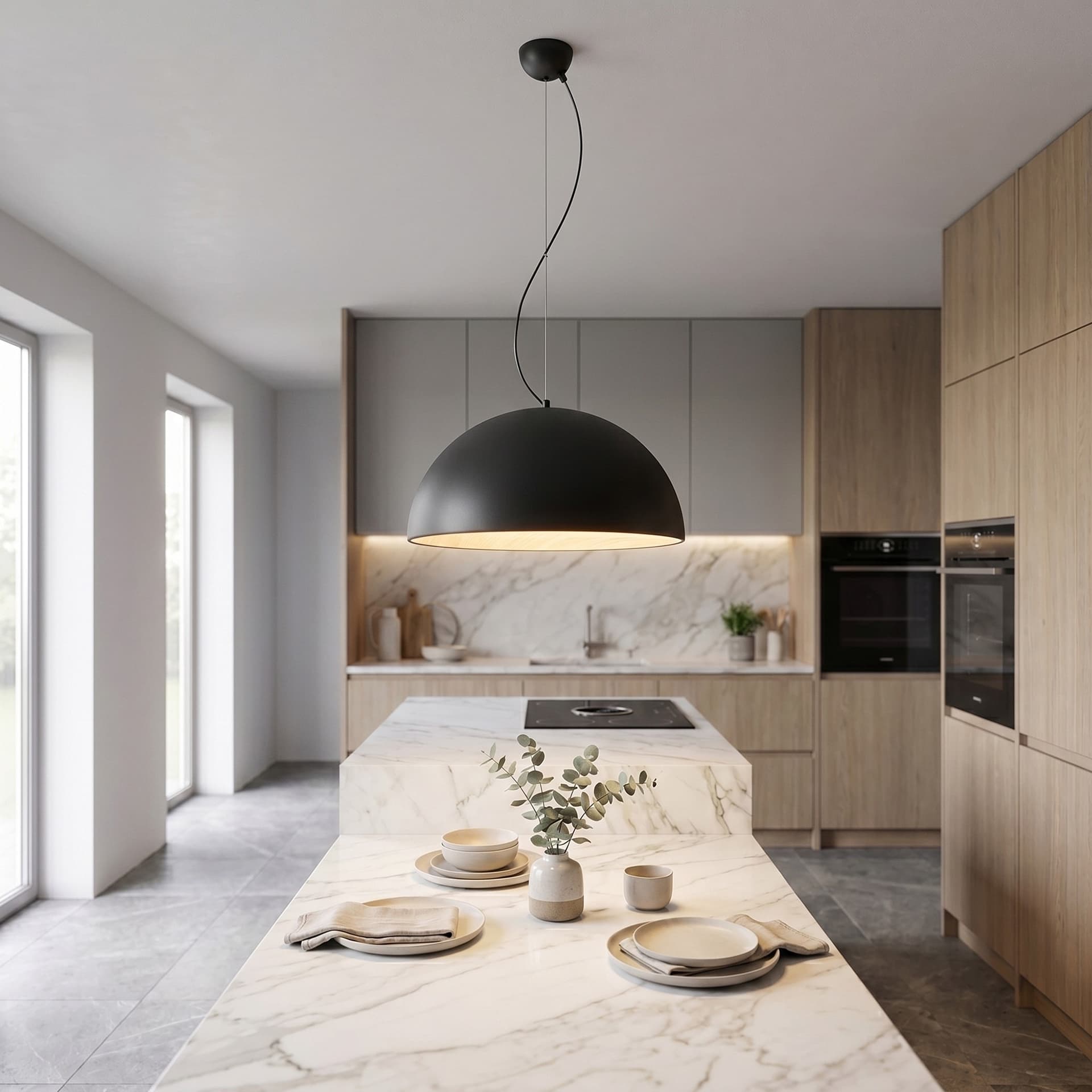 Sospensione LED Finitura in Oro o Nero Seleziona Tonalità di Luce Design circolare - 6