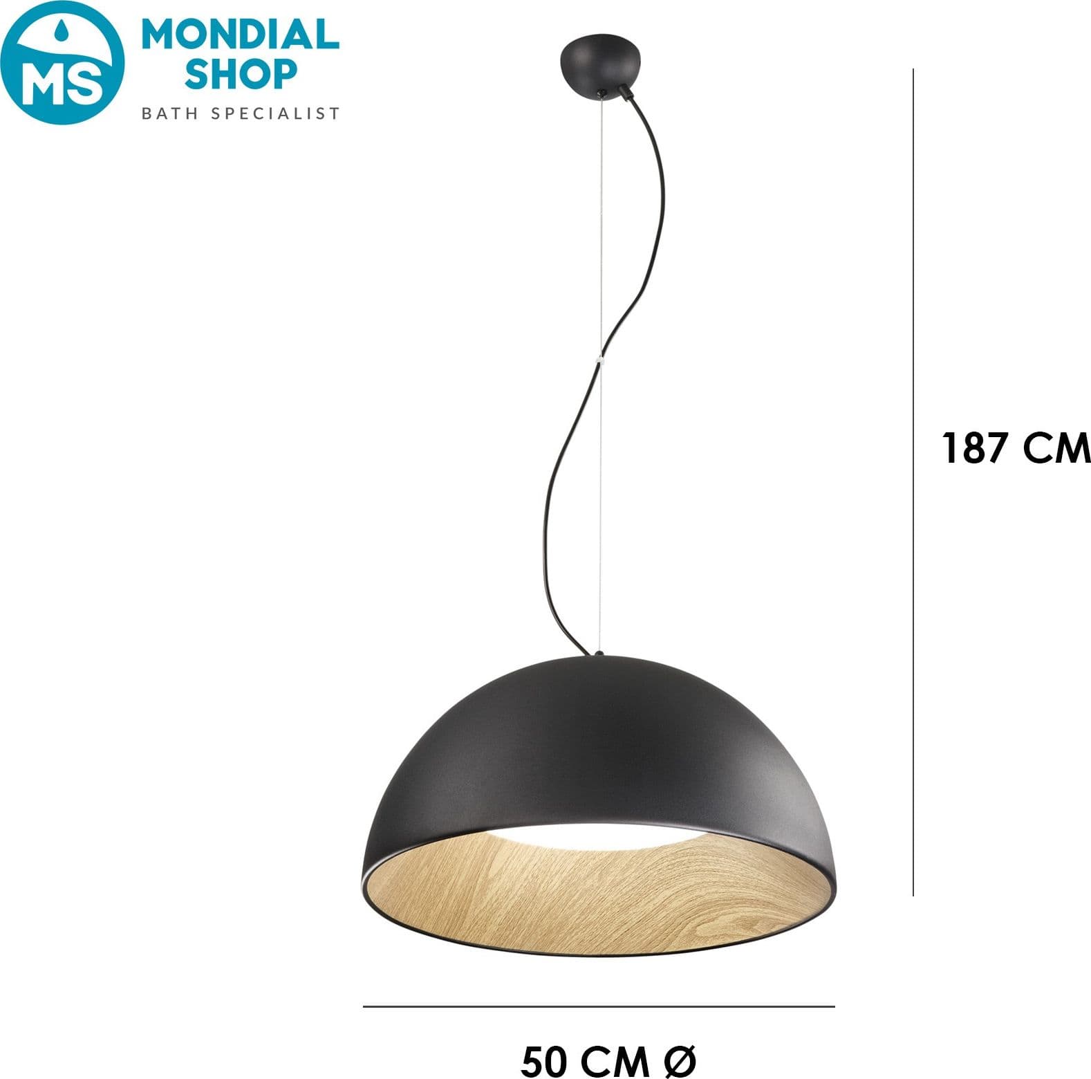 Sospensione LED Finitura in Oro o Nero Seleziona Tonalità di Luce Design circolare - 8