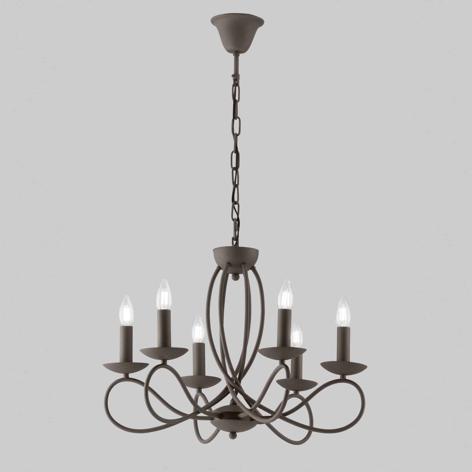 LAMPADARIO GINEVRA CORTEN 6XE14 56X120CM - 2