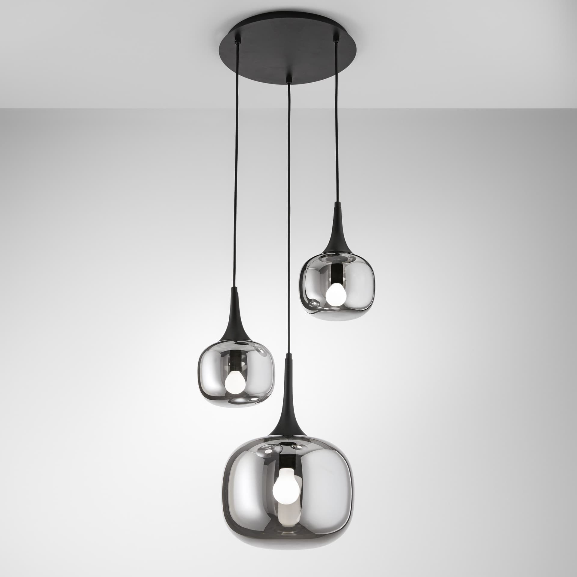 SOSPENSIONE JAIPUR FUME'/NERA 1XE27+2XE14 39X39X150CM - 2