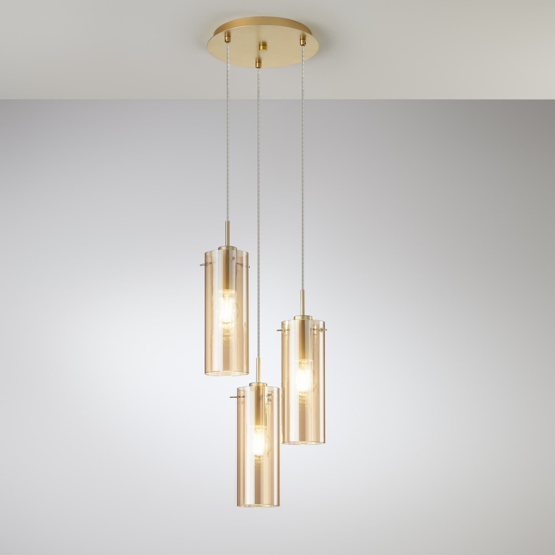 SOSPENSIONE MAGIC ORO/AMBRA 3XE27 27,3X27,3X150CM - 2