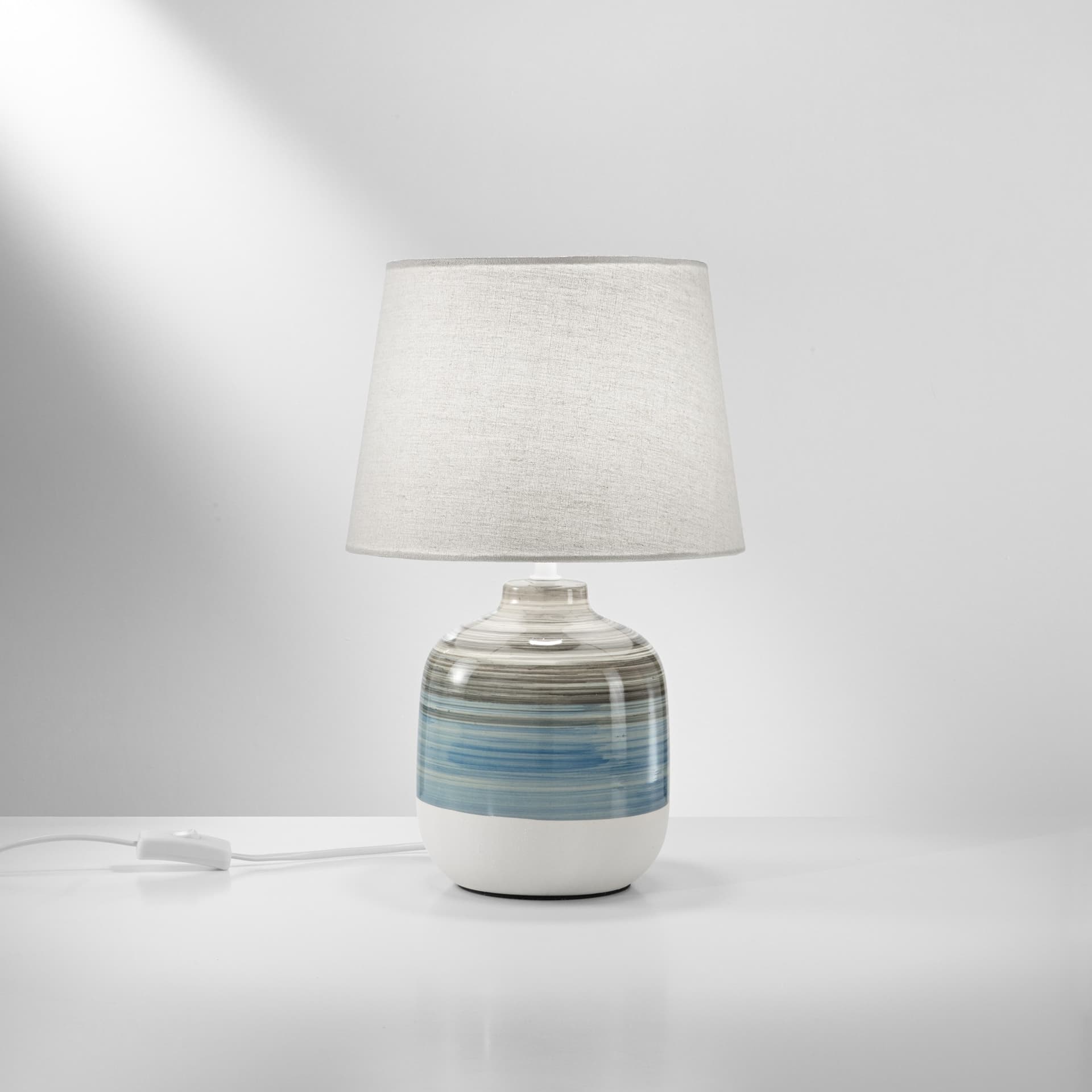LUME APACHE GRGIO/AZZURRO 1XE27 25X25X39CM - 2
