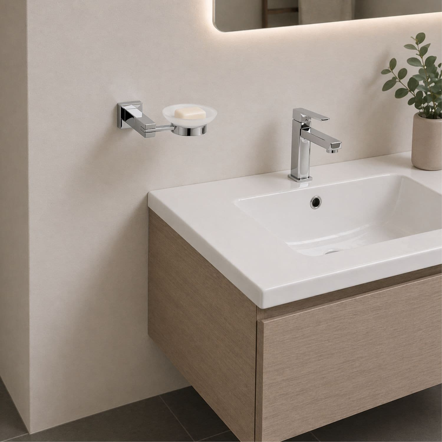 Porta Sapone In Ottone Cromato Lucido Per Bagno Linea Calendula - 8
