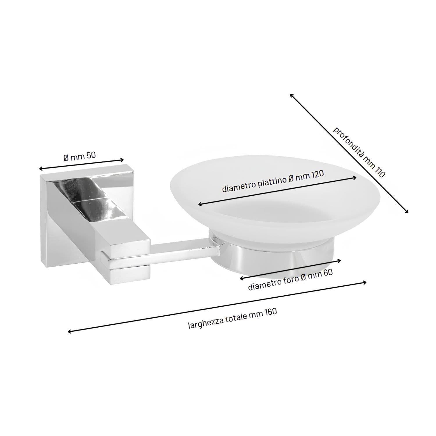 Porta Sapone In Ottone Cromato Lucido Per Bagno Linea Calendula - 6