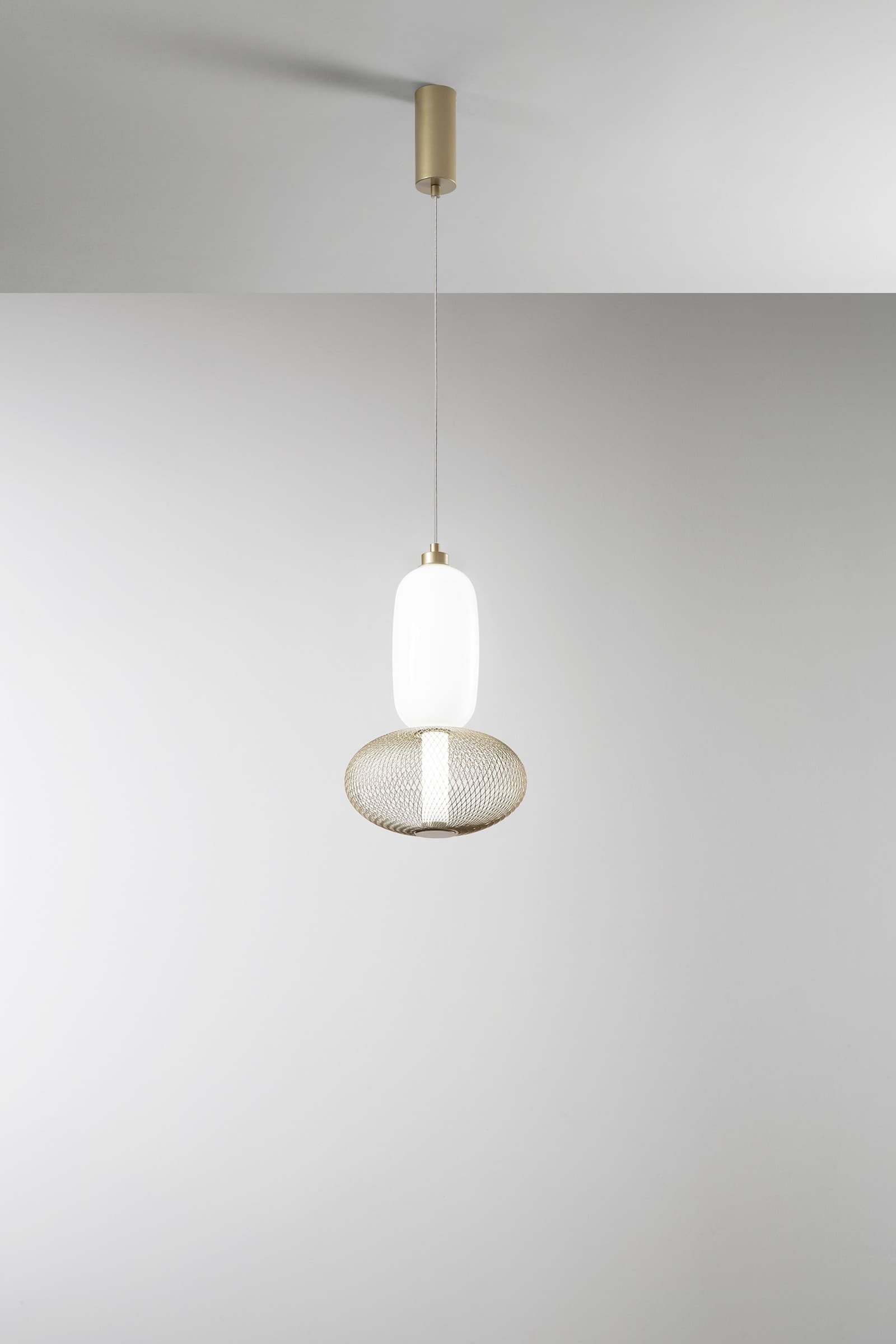 SOSPENSIONE LED INKAS ORO IN VETRO 16W 1860LM CCT 3000/3500/4000K 42X22X22CM - 2