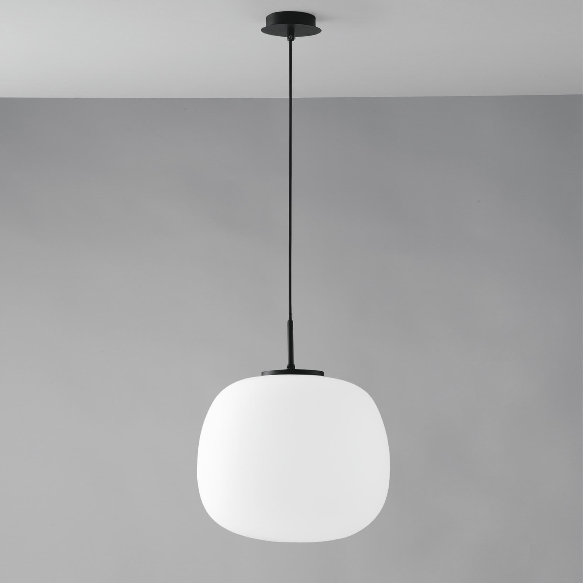 SOSPENSIONE TOLOMEO SFERICA BIANCA OPALE 1XE27 35X35X120CM - 2