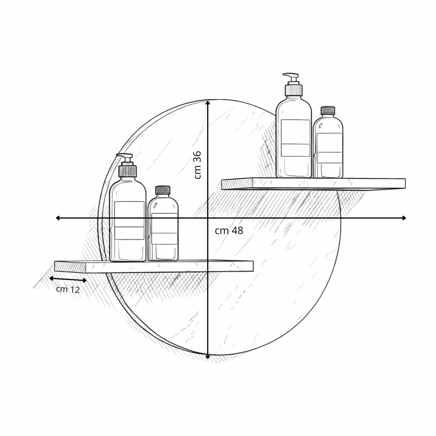Mensola A Parete In Artificial Stone Bianco Venato Per Bagni Serie Jorm - 5