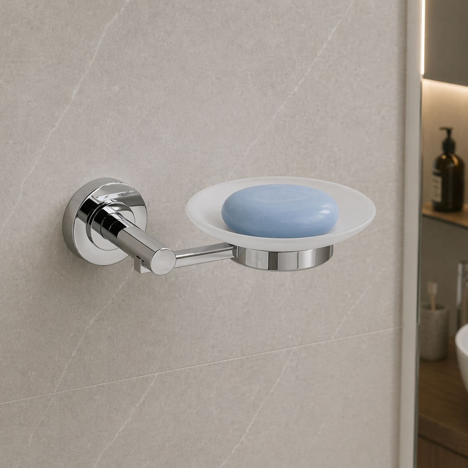 Porta Sapone In Ottone Cromato Lucido Per Bagno Serie Luparia - 3