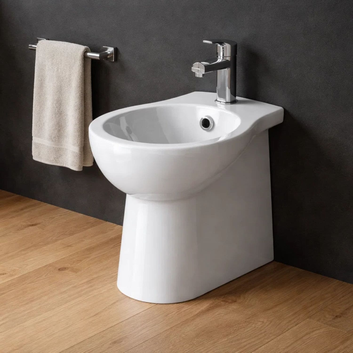 Bidet Dark Ceramica Bianco Lucido A Pavimento Elegante E Moderno - 2