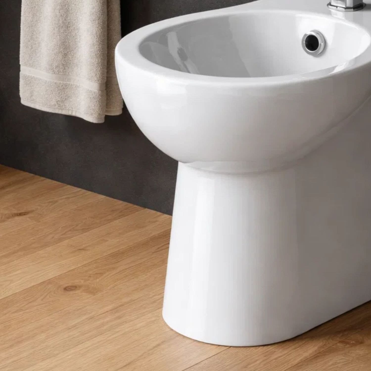 Bidet Dark Ceramica Bianco Lucido A Pavimento Elegante E Moderno - 3