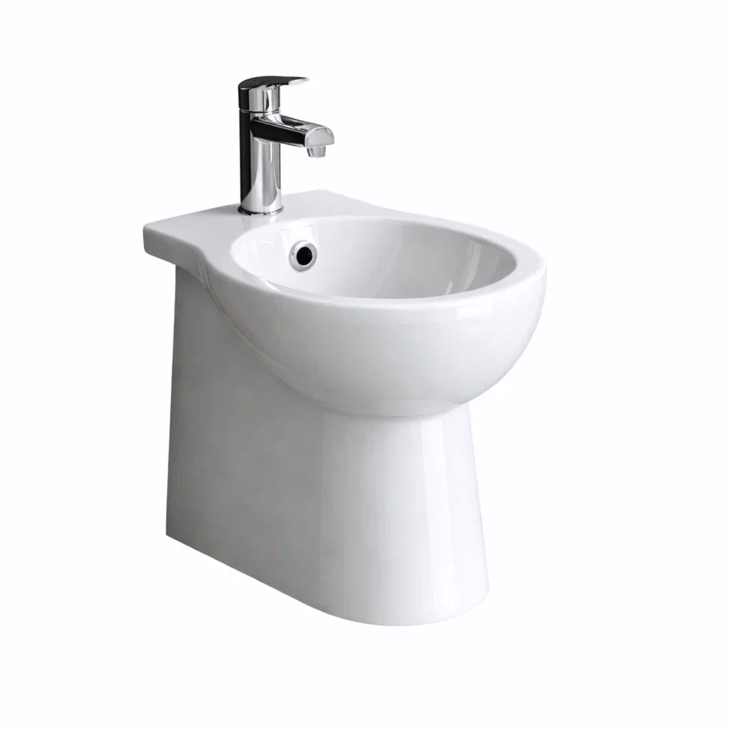 Bidet Dark Ceramica Bianco Lucido A Pavimento Elegante E Moderno - 4