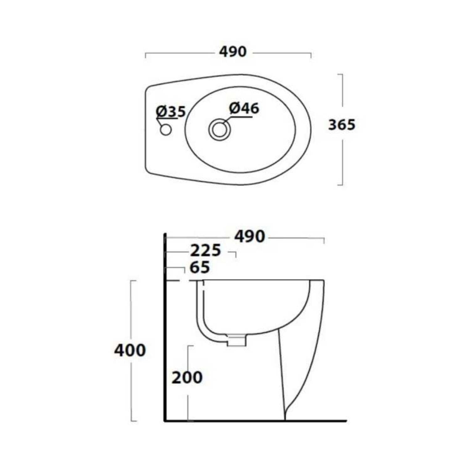 Bidet Dark Ceramica Bianco Lucido A Pavimento Elegante E Moderno - 6