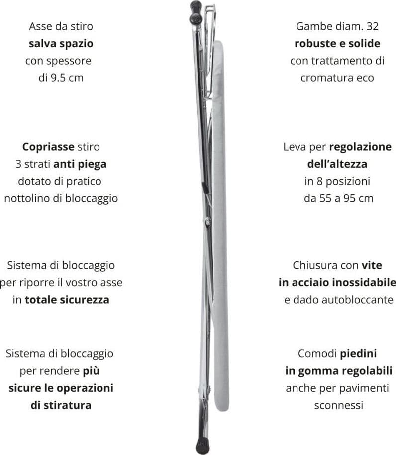 Asse Da Stiro Relax Robusto e Salva Spazio Made In Italy - 3
