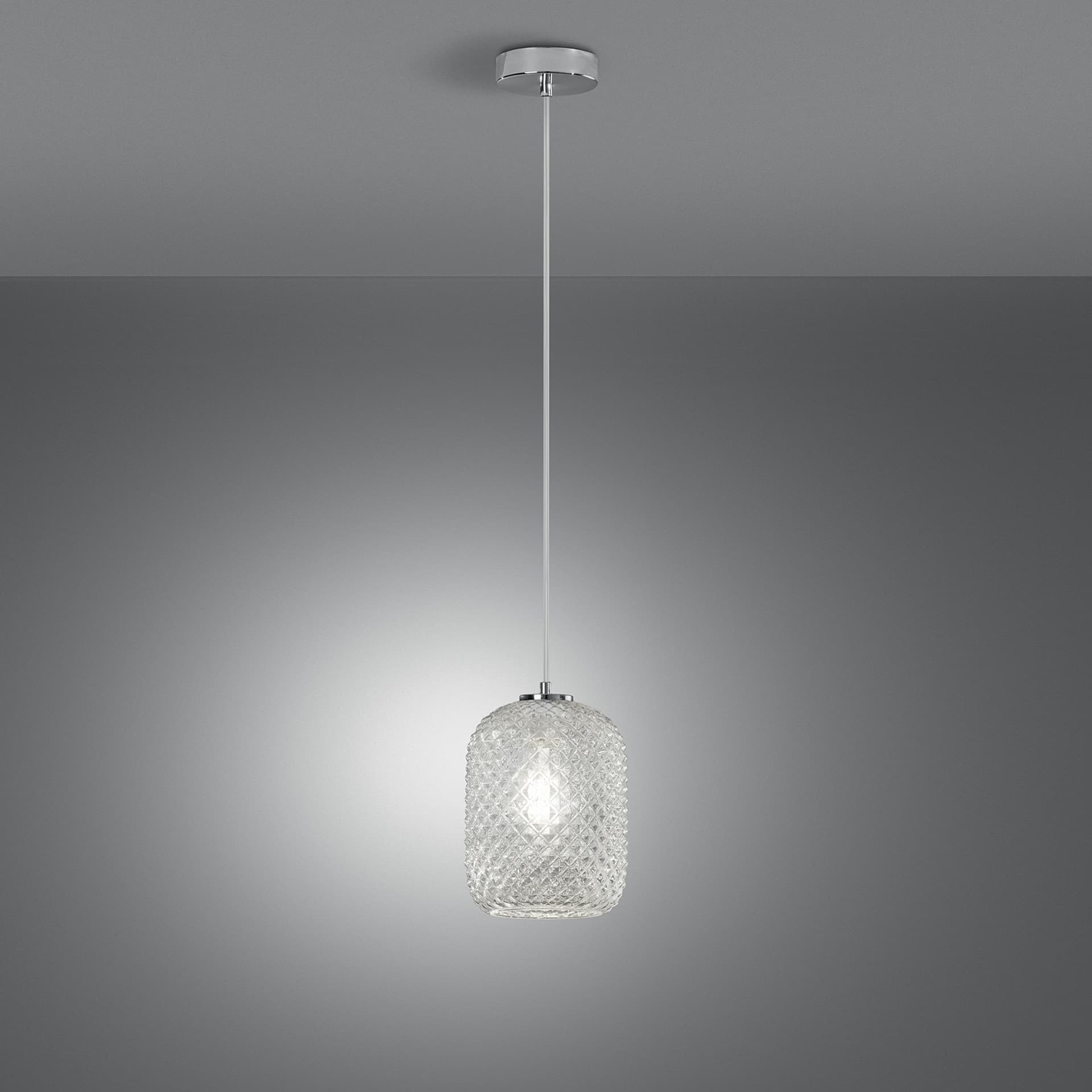 SOSPENSIONE ASHFORD OVALE TRASPARENTE 1XE27 15X150CM - 2