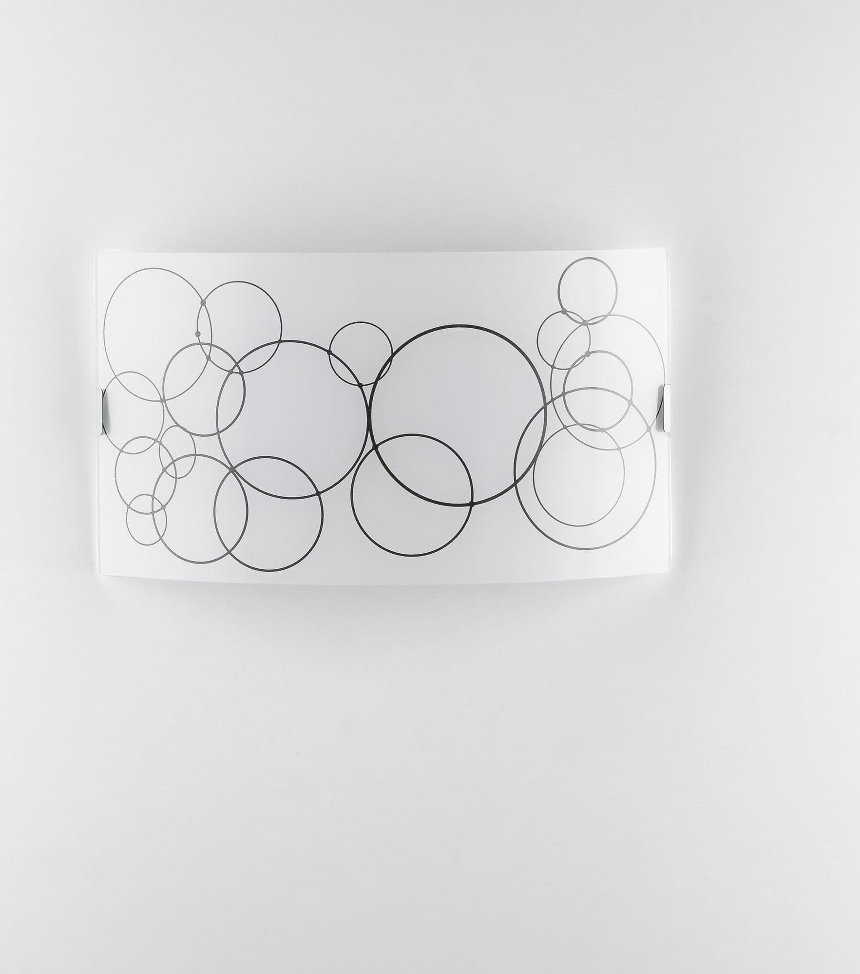 Applique Bi-Emissione Moderna Bianca e Decori Neri 2XE27 - 2