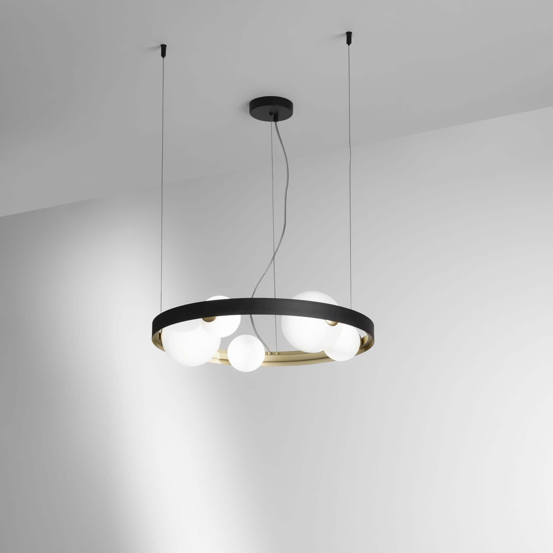 SOSPENSIONE SONETTO NERA/ORO 5XG9 55X12X150CM - 2