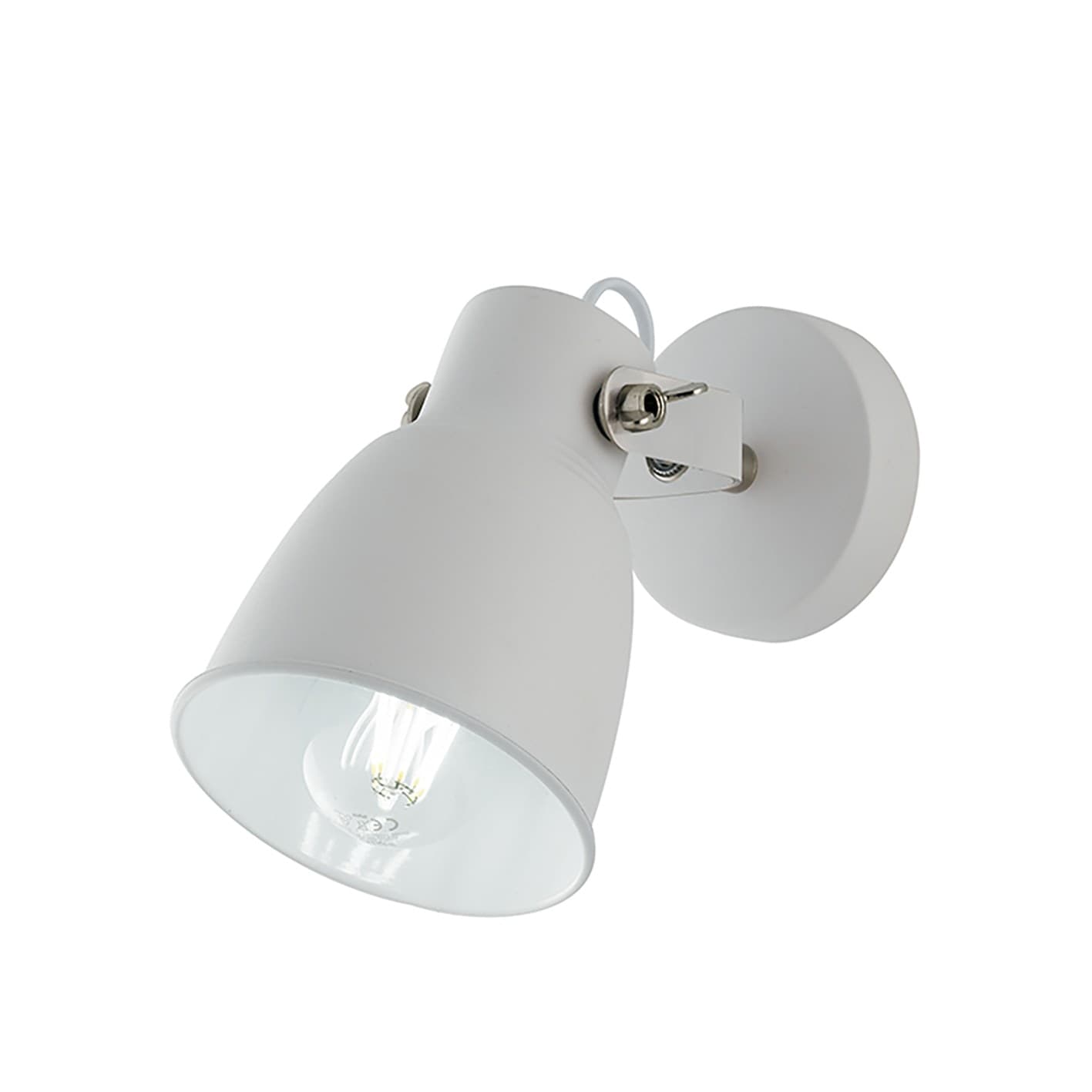 Applique Faretto per interni Bianca Bronzo o Grigio Satinato 1xE27 - 1