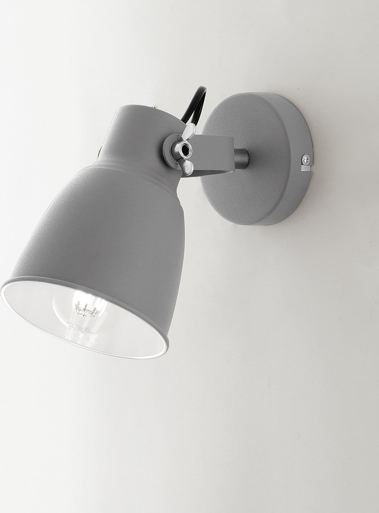 Applique Faretto per interni Bianca Bronzo o Grigio Satinato 1xE27 - 5