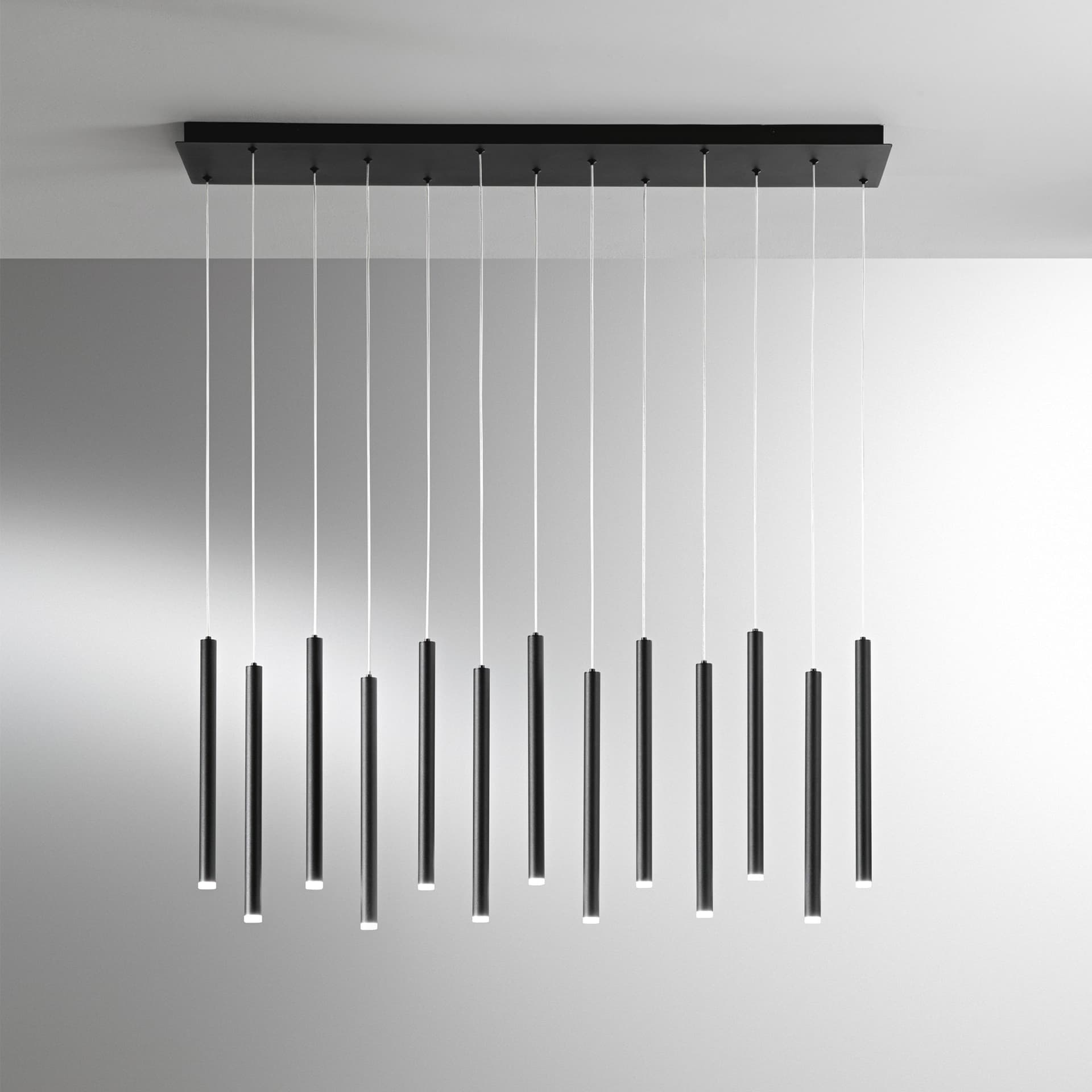 SOSPENSIONE LED PYPE NERA 65W 6110LM CCT 2,5X41X200CM - 2