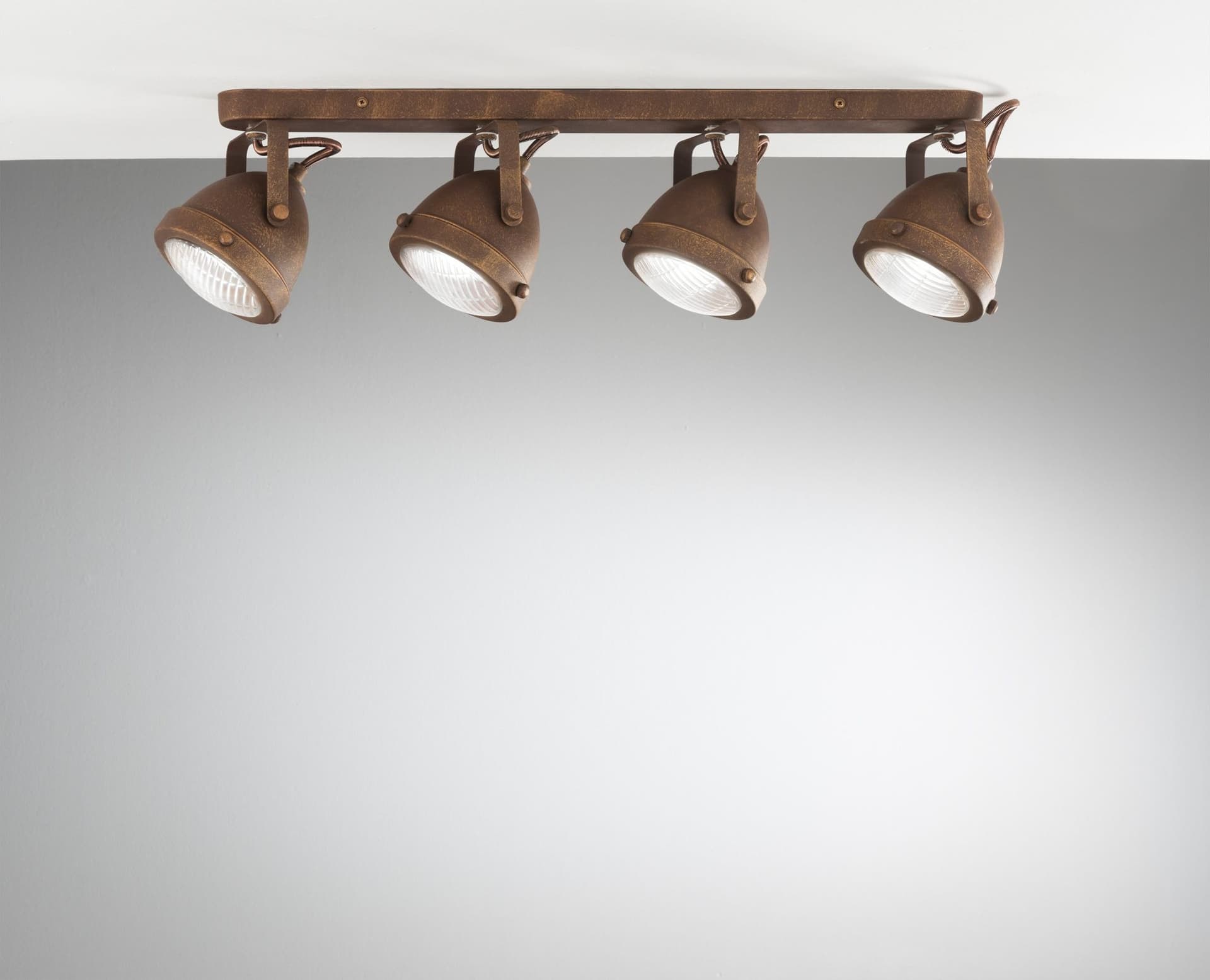 Applique Vintage da Soffitto 4 spot orientabili Ruggine - 2