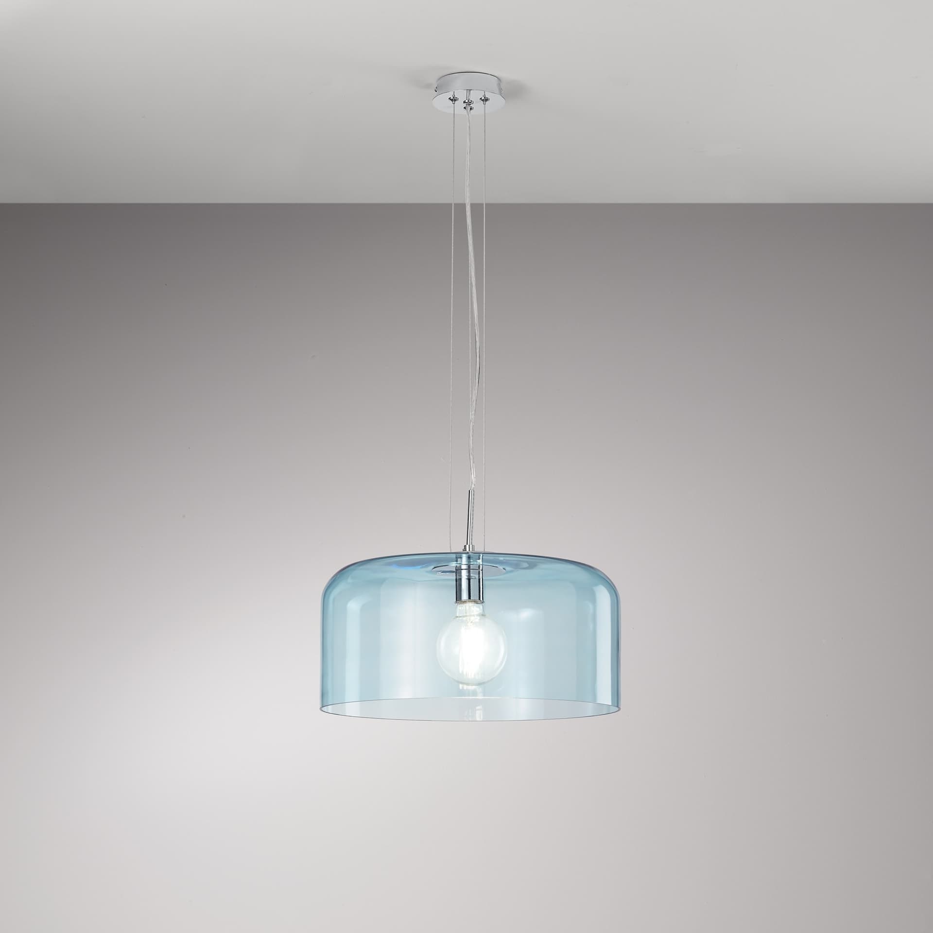 SOSPENSIONE GIBUS TURCHESE 1XE27 40X40X150CM - 2
