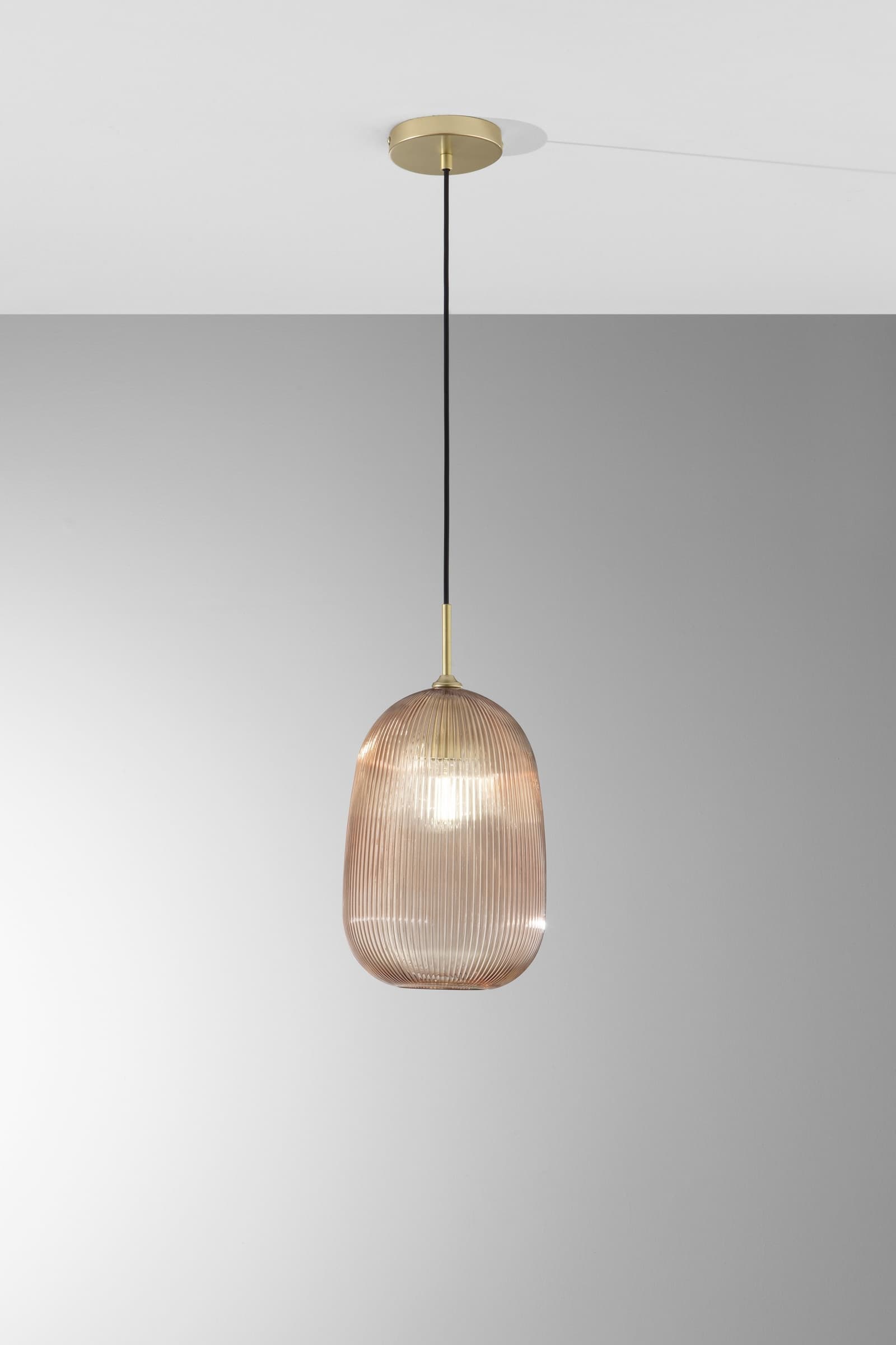 SOSPENSIONE DUKE AMBRA IN VETRO 1XE27 D21X200CM - 2