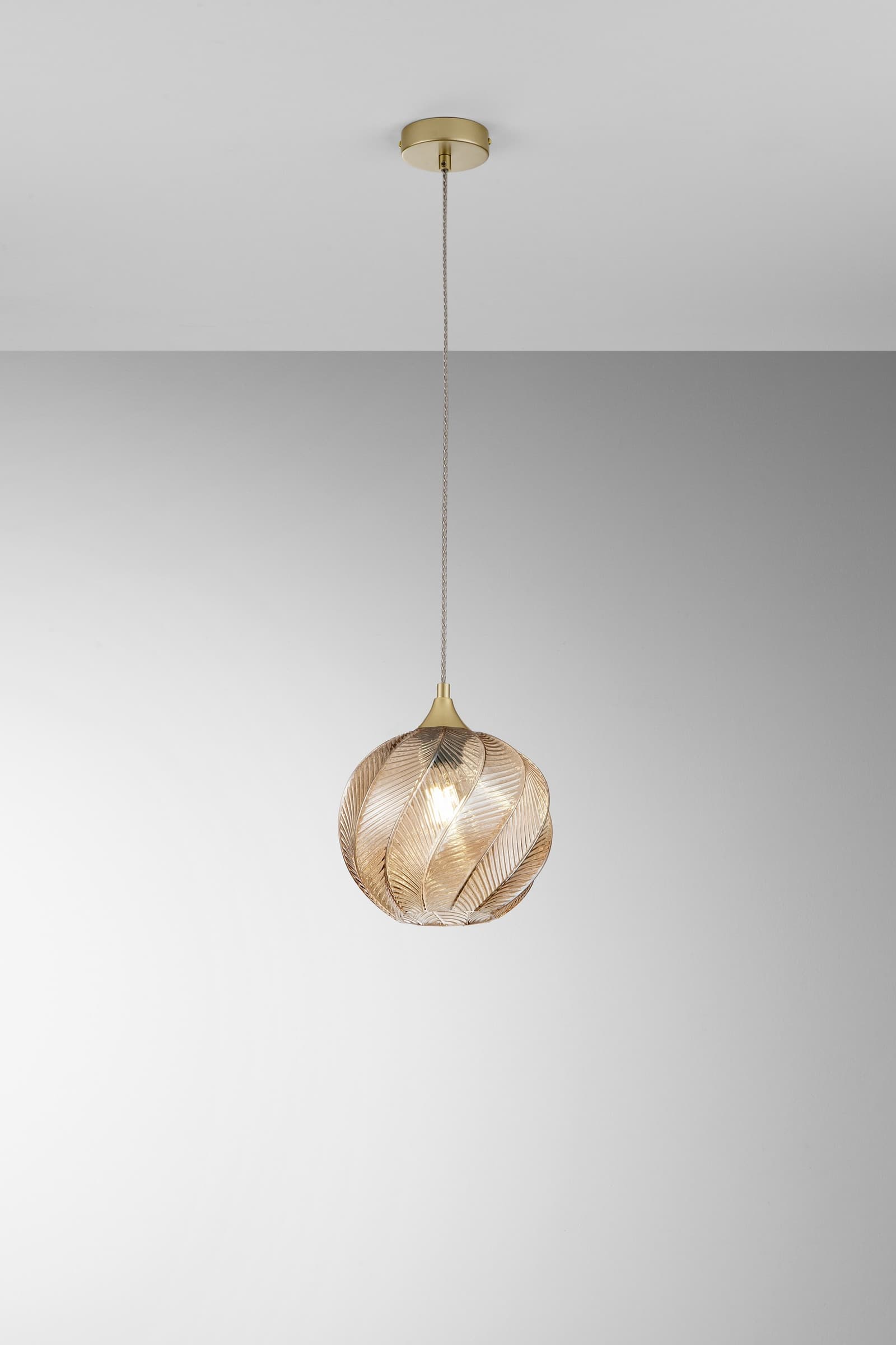 SOSPENSIONE MAJESTY AMBRA IN VETRO 1XE27 23X120CM - 2