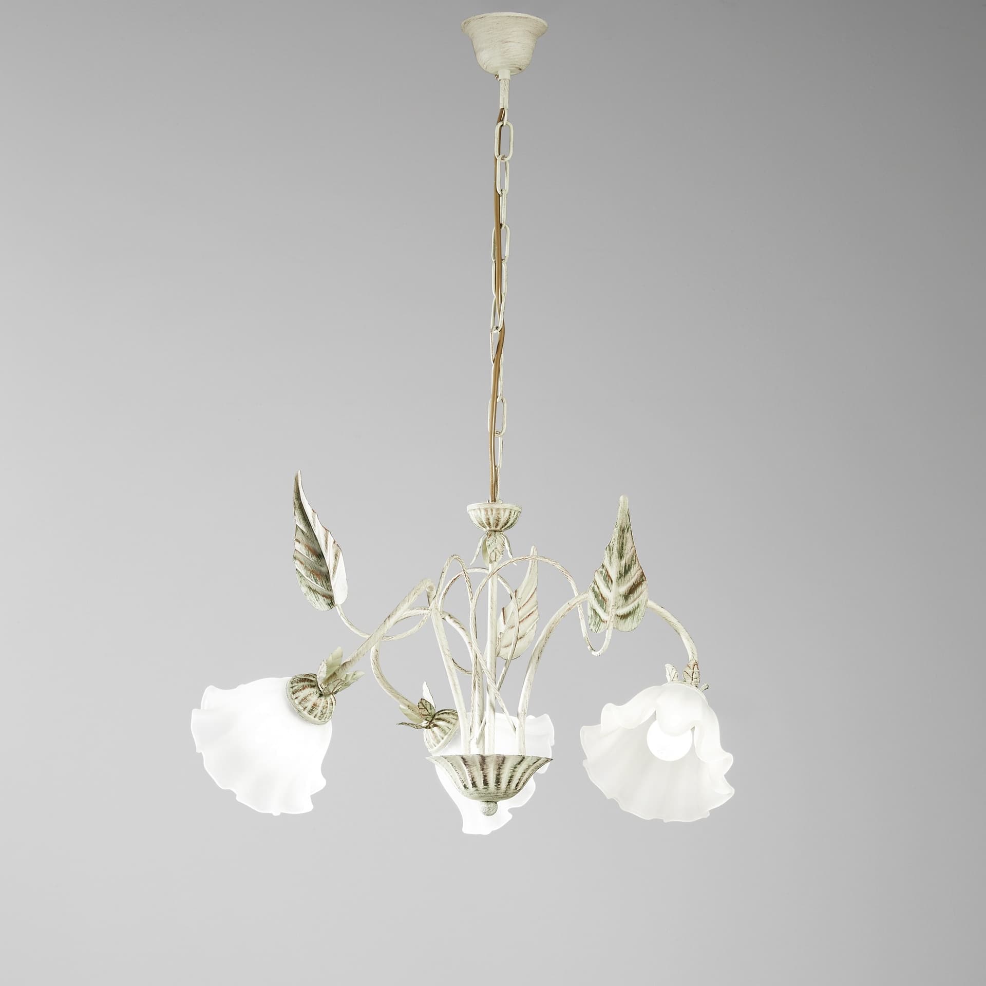 LAMPADARIO ISOTTA AVORIO 3XE14 60X80CM - 2