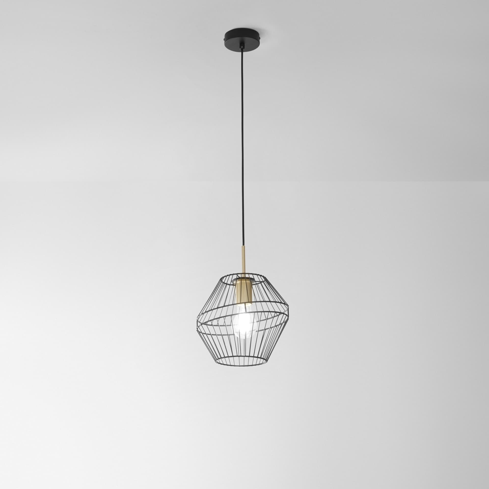 SOSPENSIONE KIKO NERA/ORO 1XE27 25X25X150CM - 2