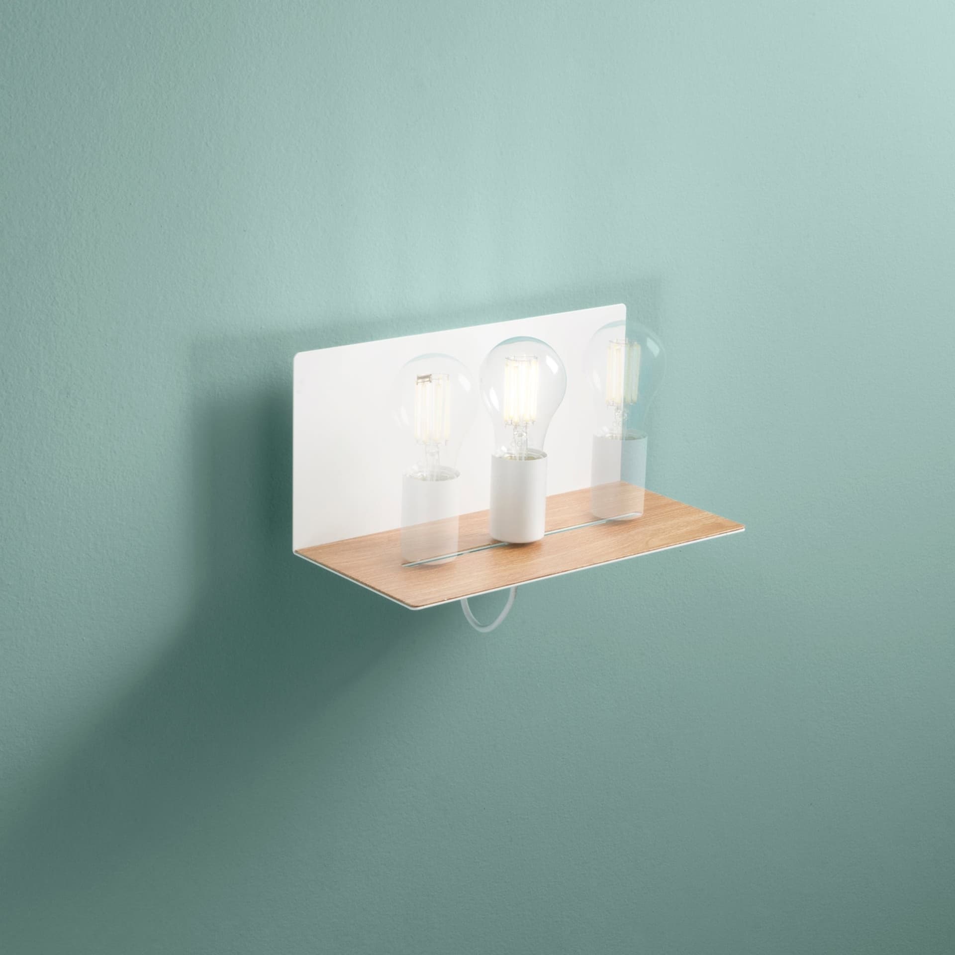 Applique con Mensola Bianca o Nera 2A USB E27 - 2