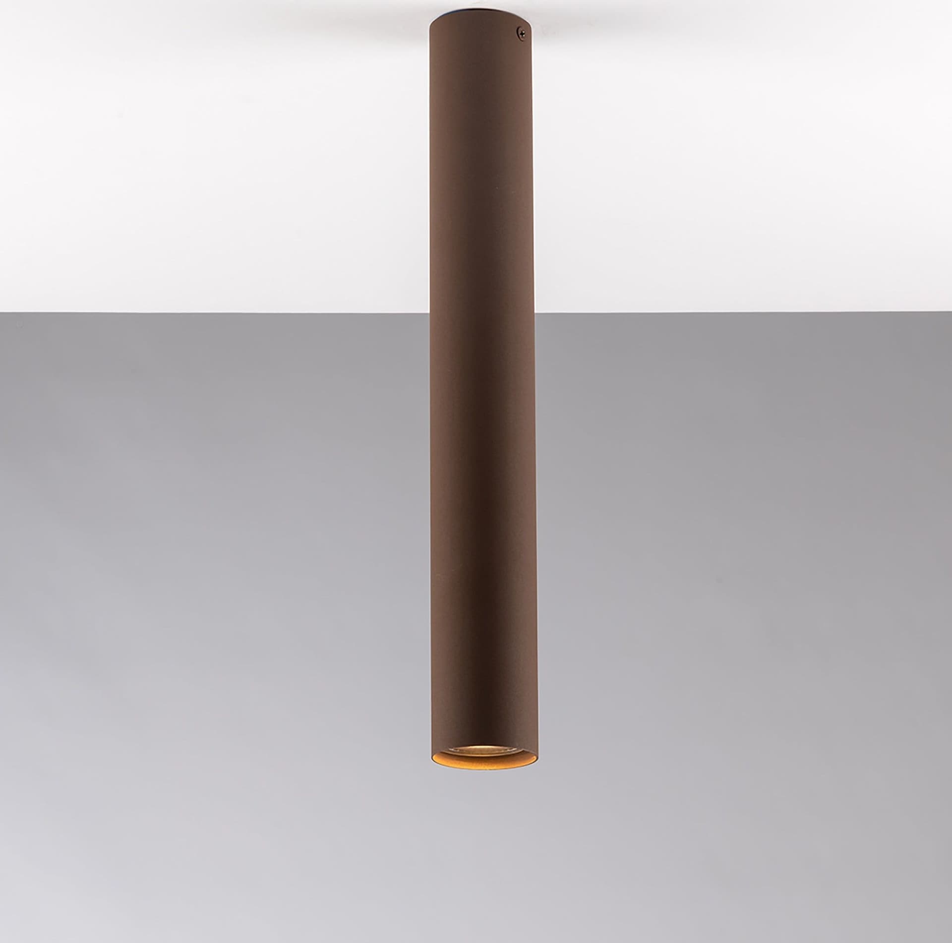 PLAFONIERA FLUKE TONDA CORTEN 1XGU10 5,5X5,5X40CM - 2