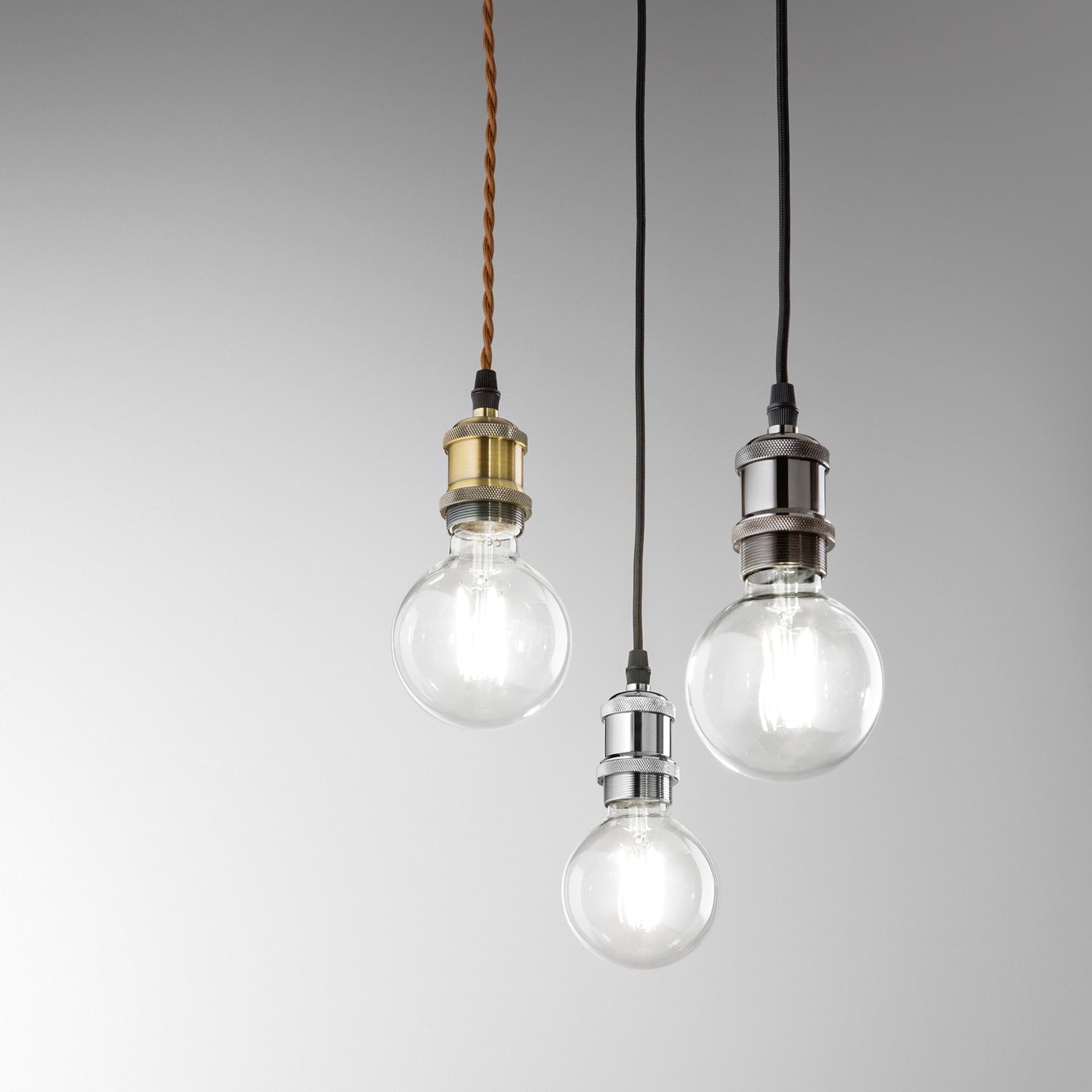 SOSPENSIONE VINTAGE NERA 1XE27 126CM - 2