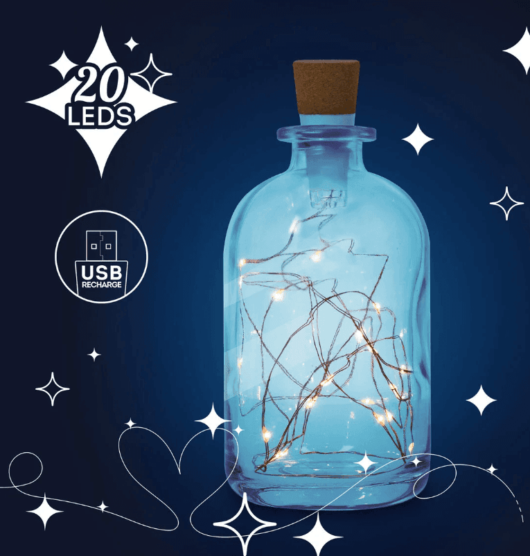 Legami - Catena di 20 Luci Led a Luce Calda per creare Bottiglie Decorative (BLU0001) - 2