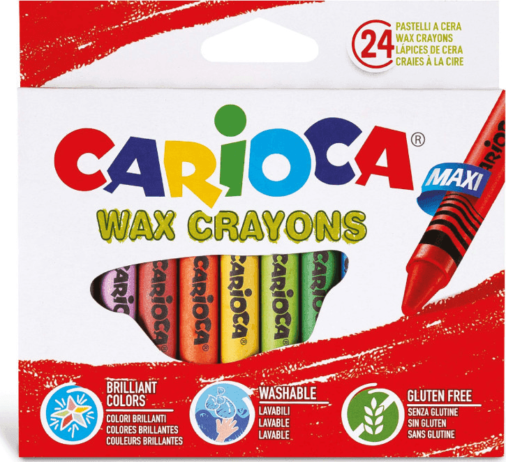 Carioca - Pastelli a Cera Maxi Wax - 24 Pz (42390)