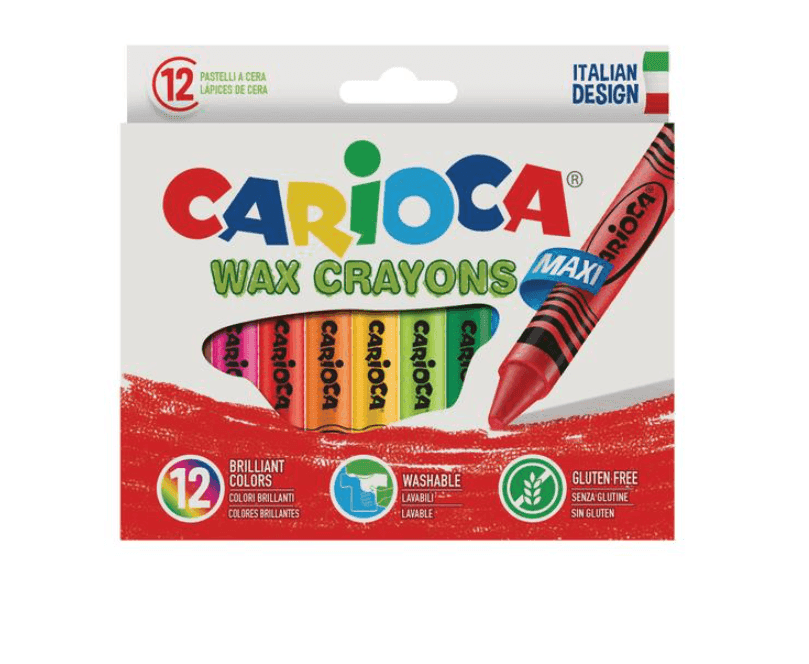 Carioca - Pastelli a cera Maxi Wax - 12 Pz (42369)