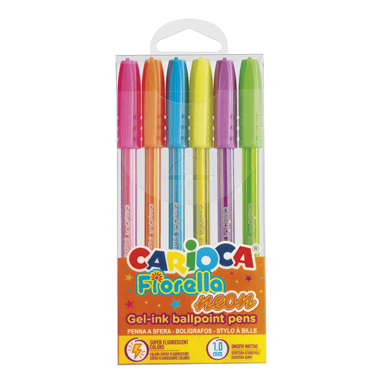 Carioca - Penne Colorate Fiorella Neon - 6 Pz (43365)