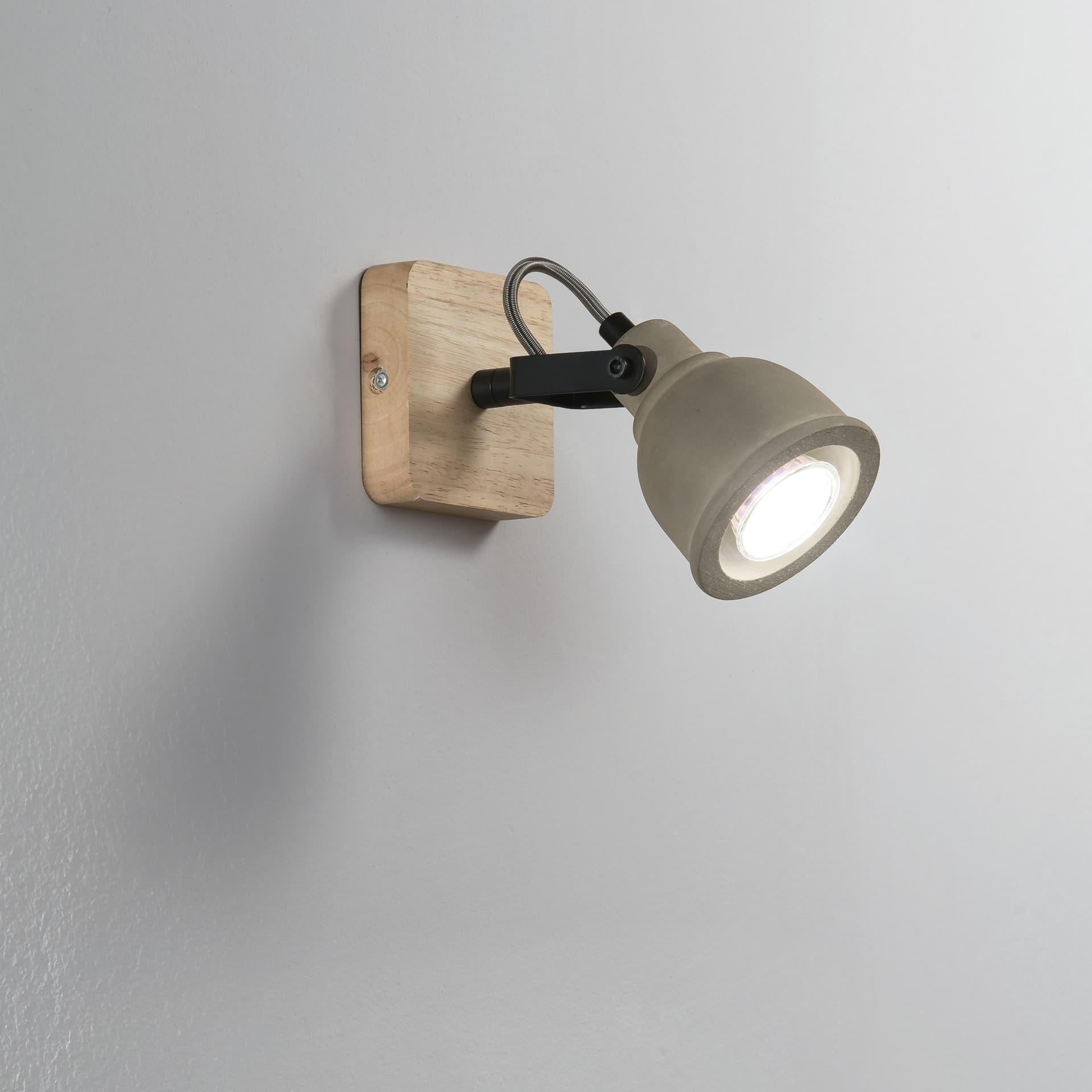 Applique Moderna Spot singolo In grigio ed effetto legno GU10 - 2