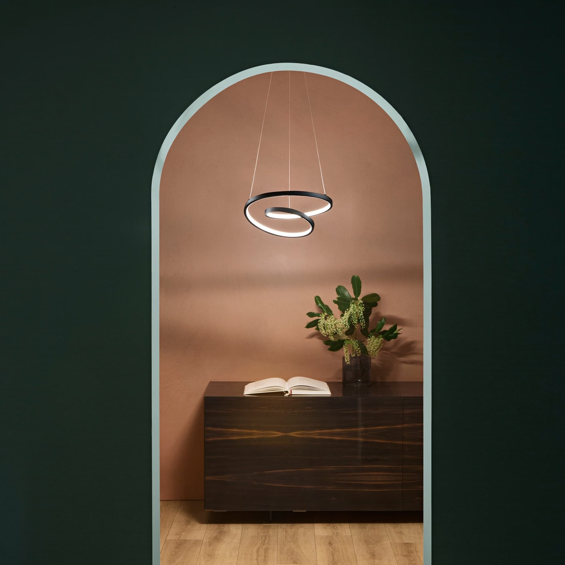 SOSPENSIONE LED LIEVE NERA 30W 4000LM CCT 40X6,5X150CM - 2