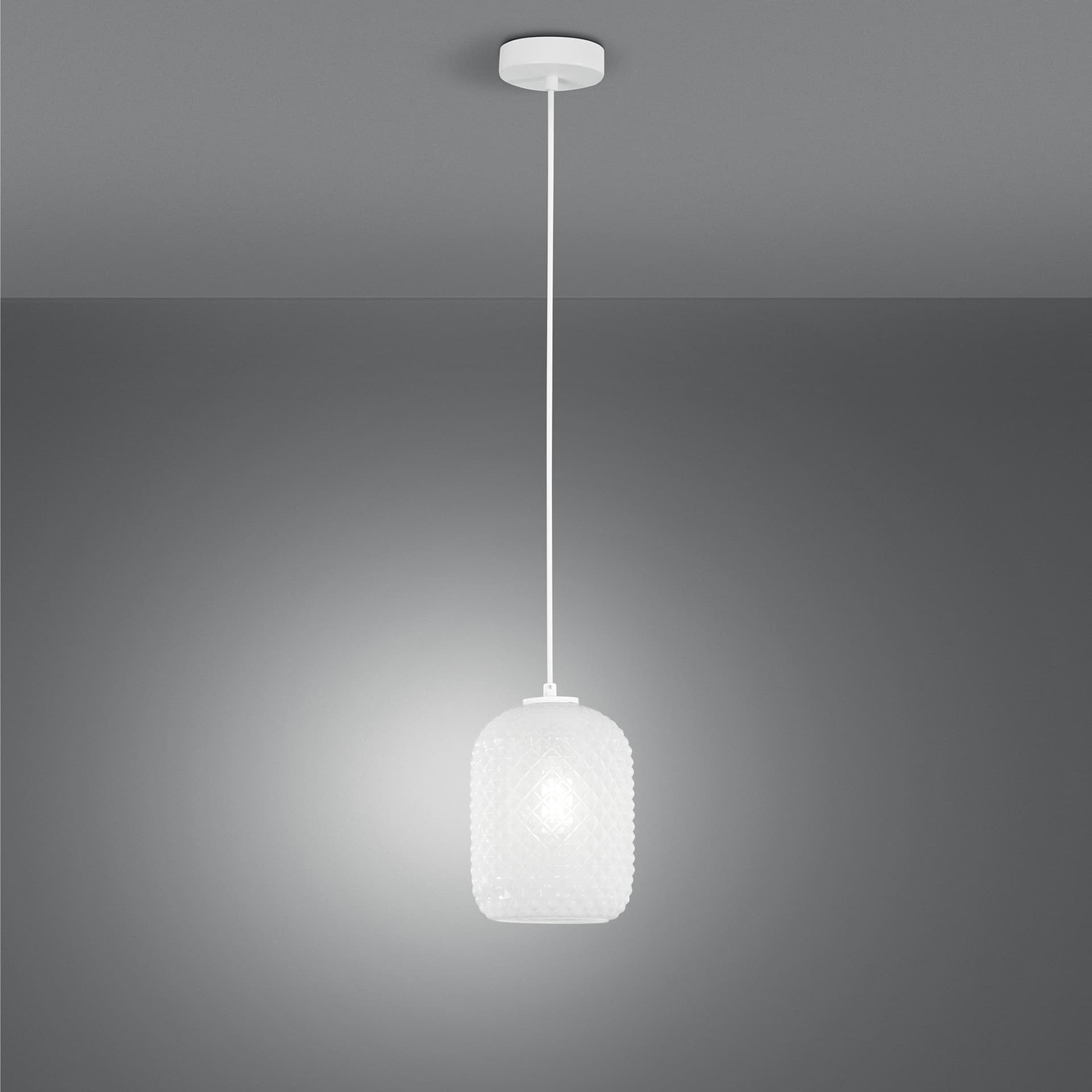 SOSPENSIONE ASHFORD OVALE BIANCA 1XE27 15X150CM - 2