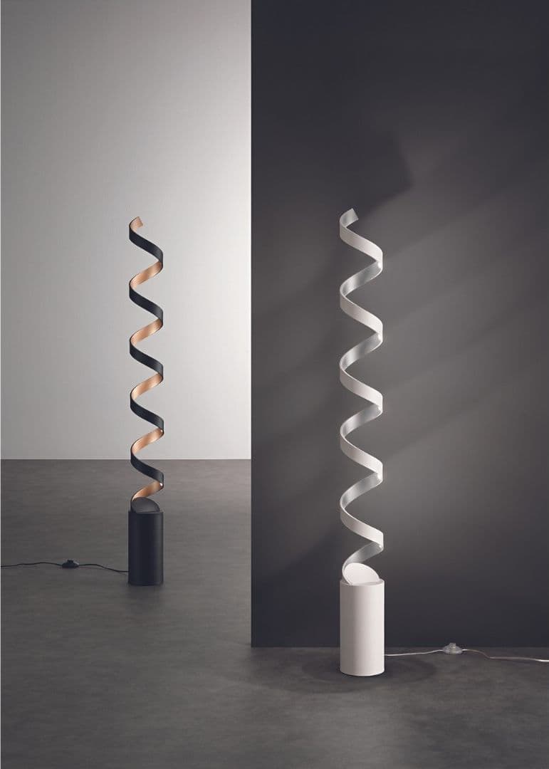 PIANTANA LED HELIX BIANCA E ARGENTO 30W 1700LM 3000K 14,5X14,5X152CM - 2