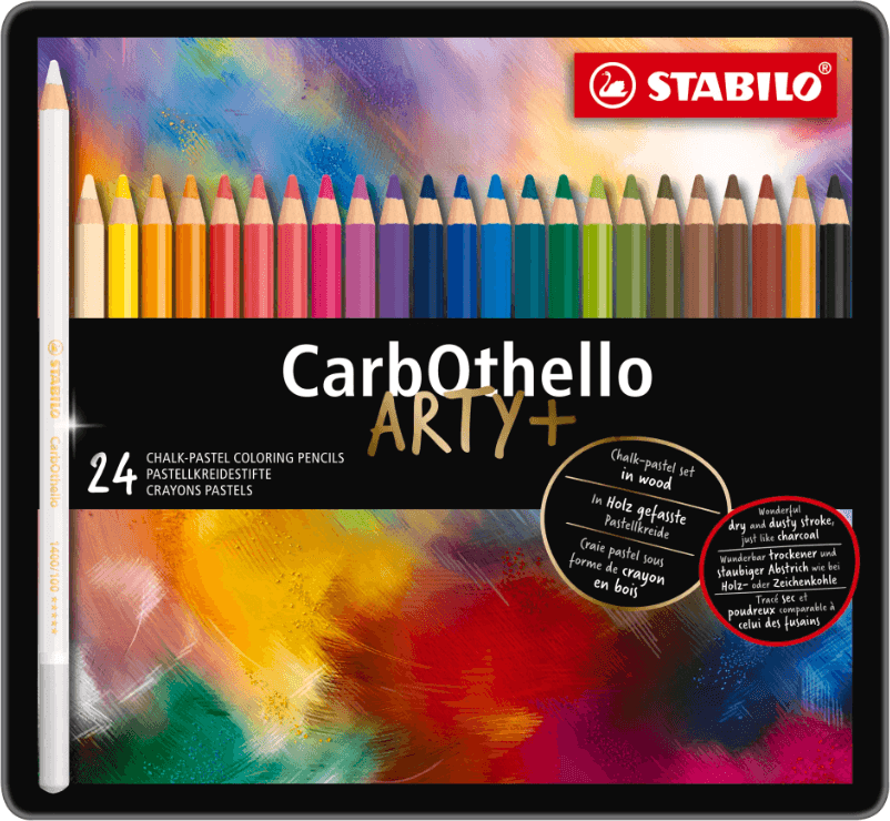 Stabilo - CarbOthello Scatola in metallo ARTY+ da 24 colori (1424-6) - 2