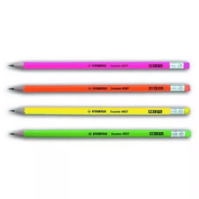 Stabilo - Matita in grafite con gommino Swano Eco-pack con 12 matite - fusto in colori fluo (IT12/110-490712) - 2