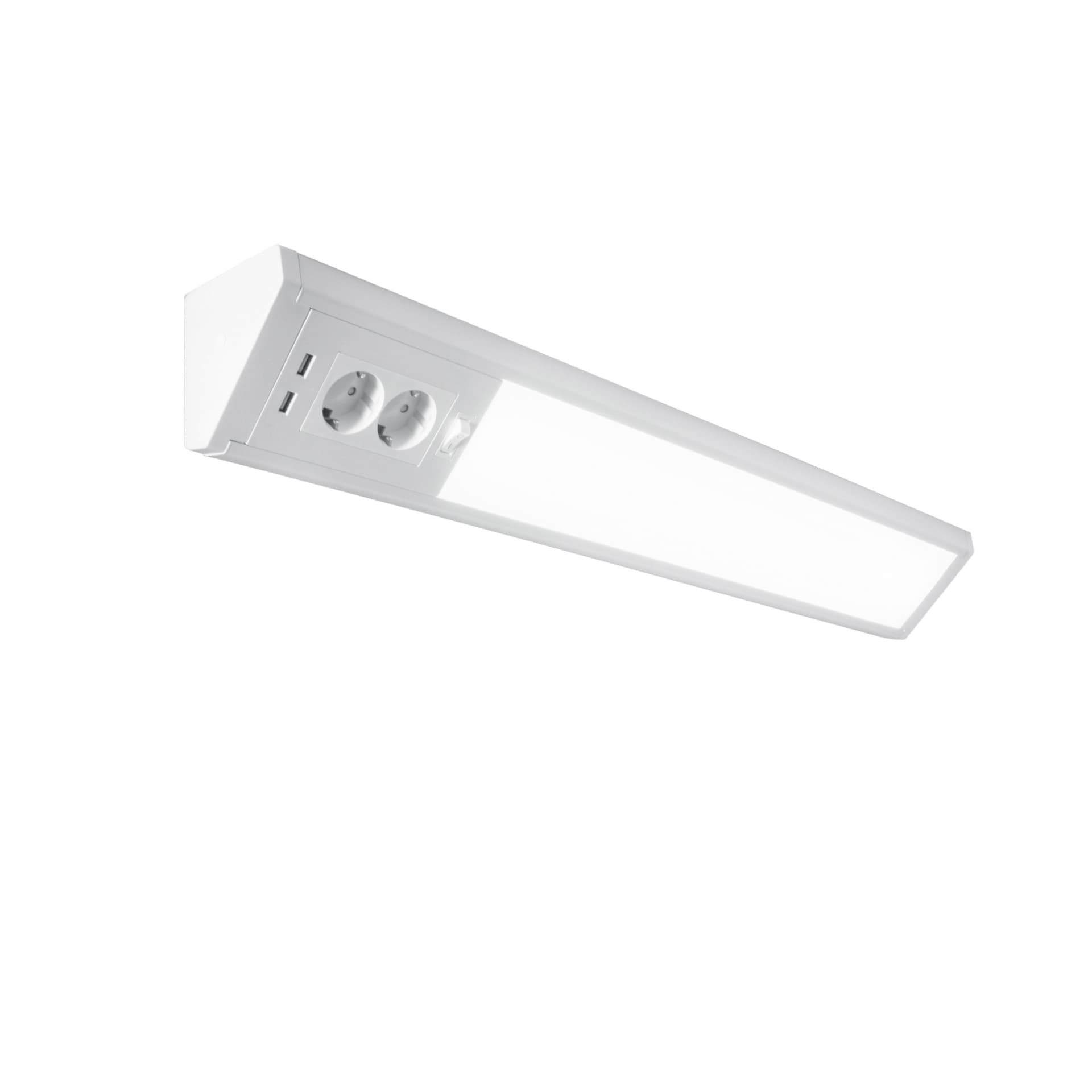 Barra LED Sottopensile con 2 prese integrate Bianca