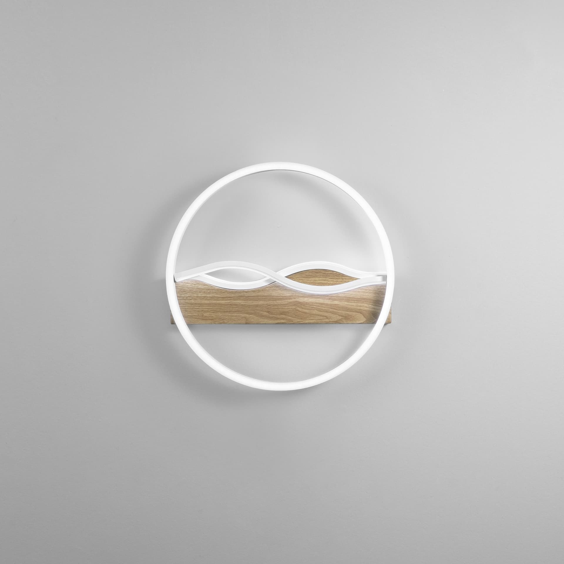 PLAFONIERA LED HAWAII TONDA BIANCA/LEGNO 36W 4605LM CCT 40X6,8CM - 2