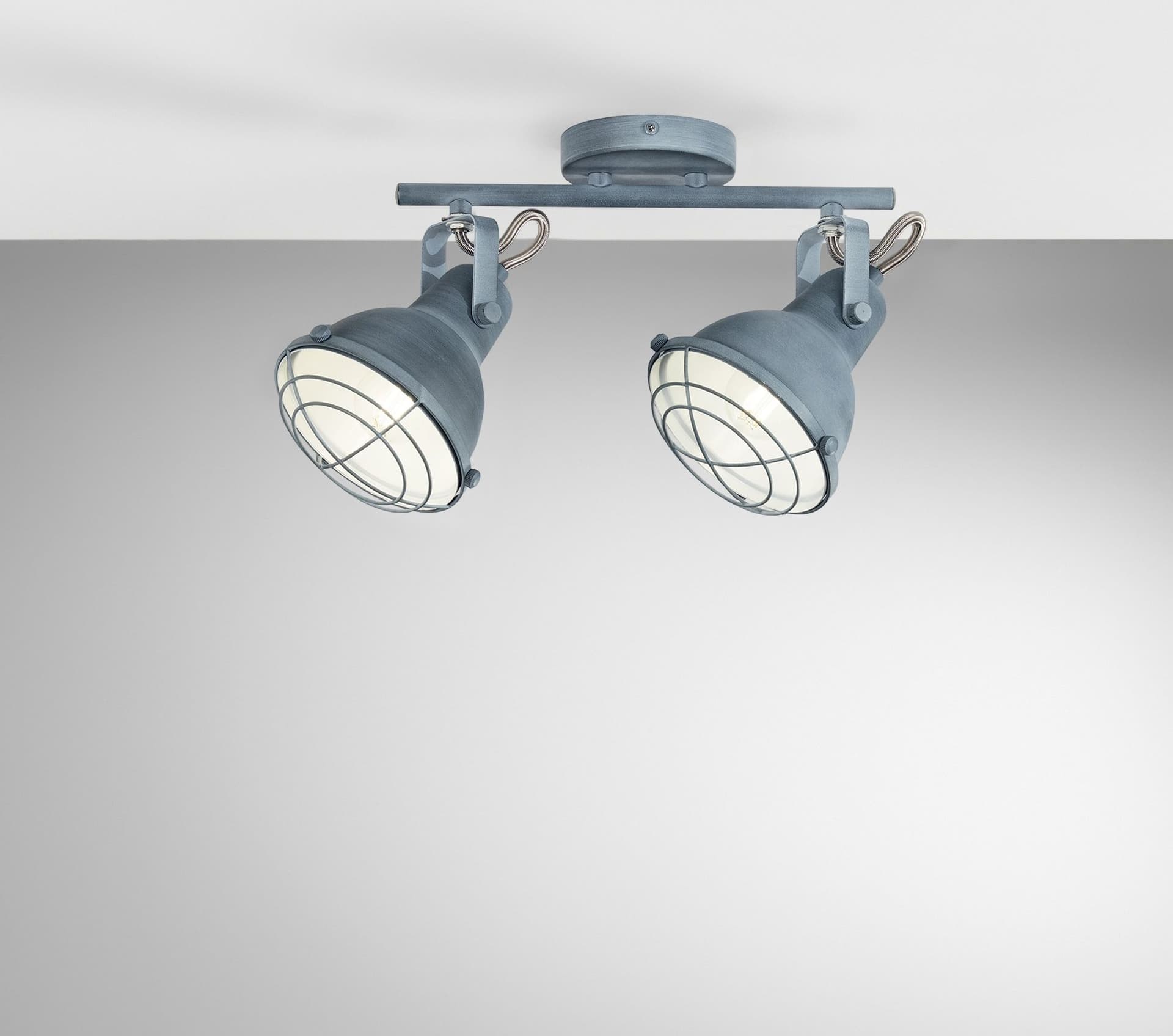 Applique Moderna Spot 2 Luci E14 Grigio e Bianco - 2