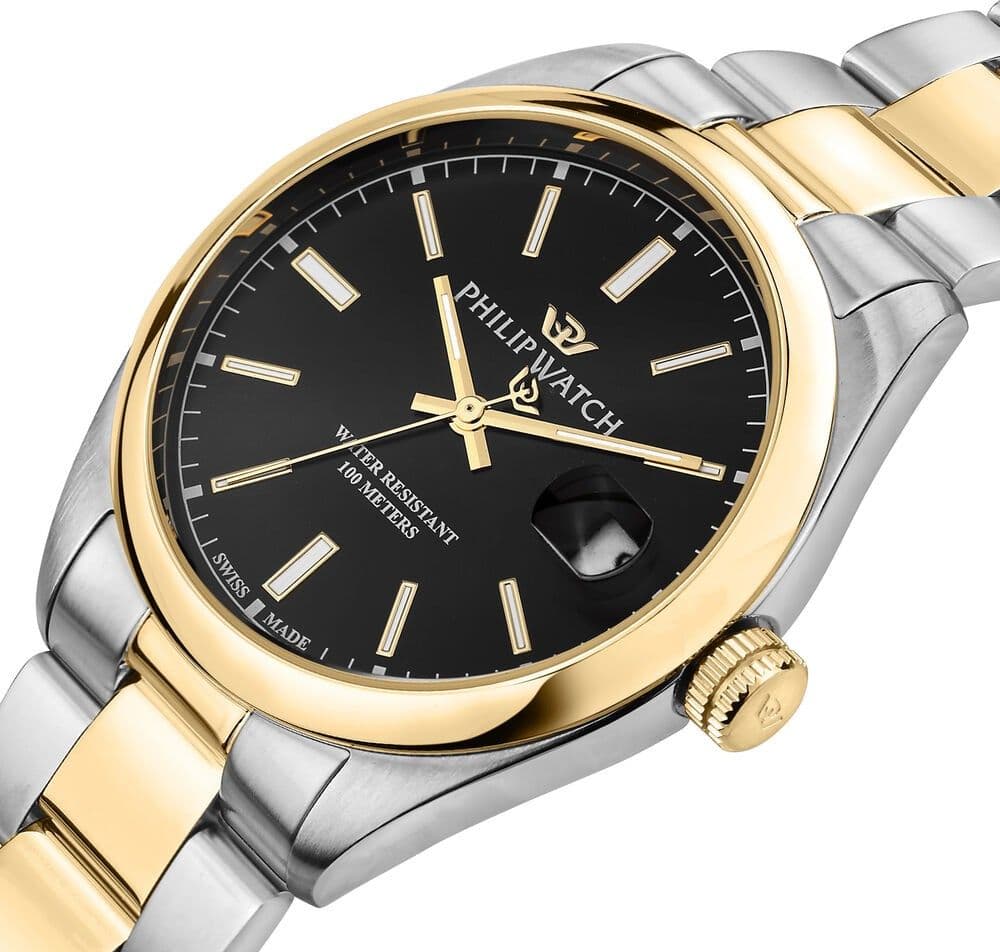 Philip Watch Caribe – Orologio Uomo Acciaio Nero Oro (R8253597093) - 2