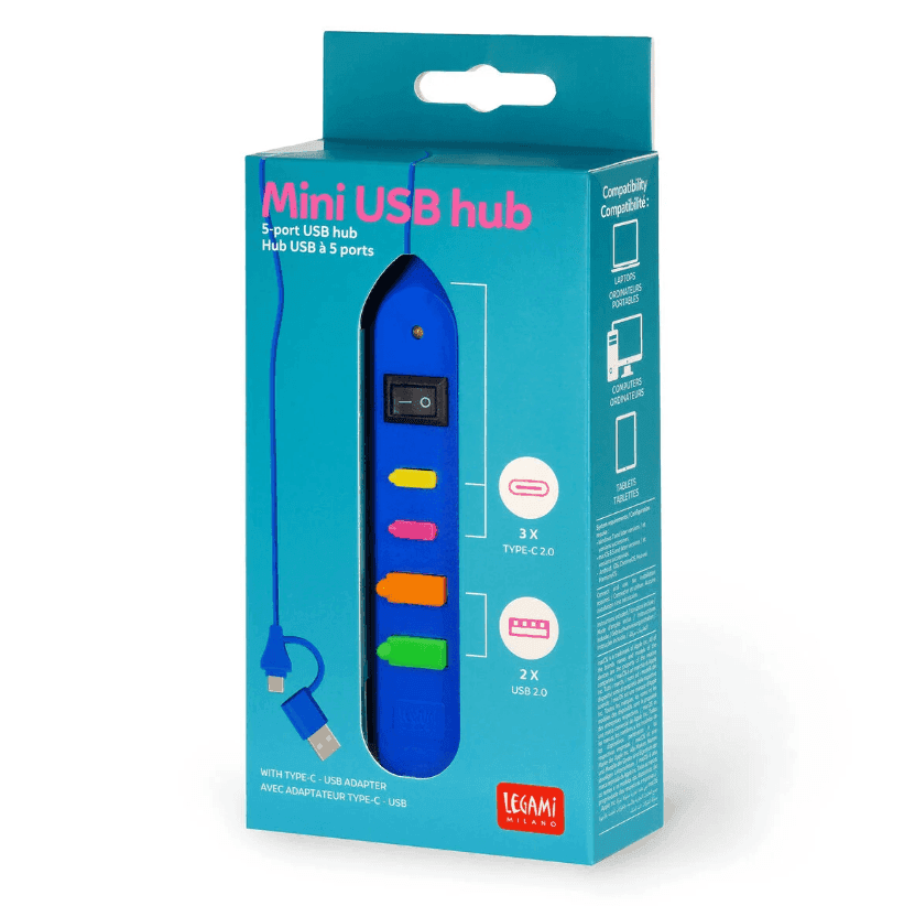 Legami - Mini Hub USB a 4 Porte Blu (MUA0004) - 3