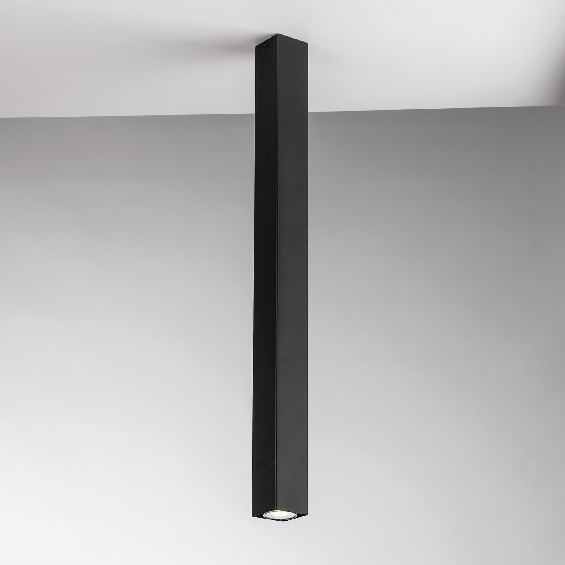 PLAFONIERA FLUKE QUADRATA NERA 1XGU10 6X6X75CM - 2