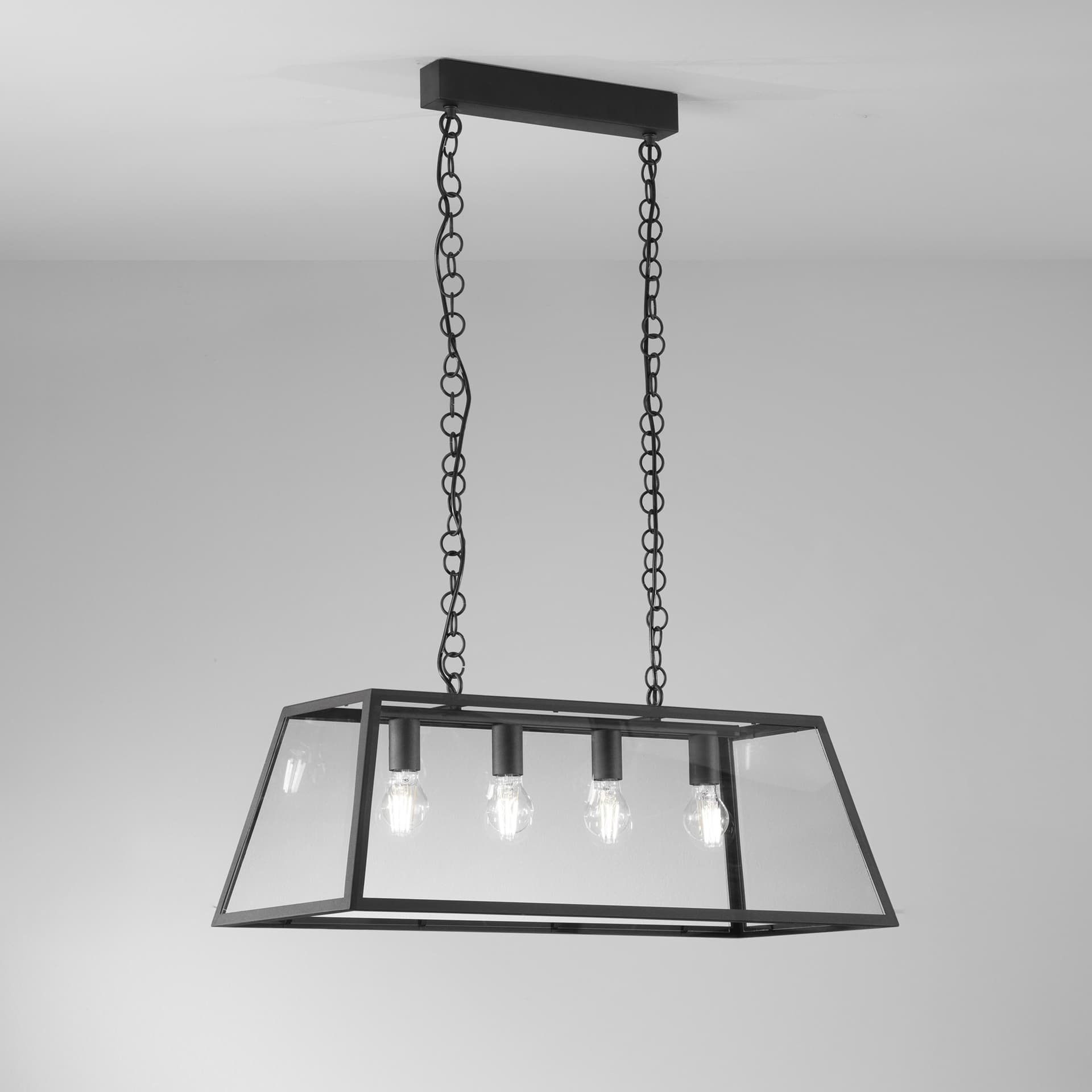 SOSPENSIONE LEXINGTON NERA 4XE27 80X35X113CM - 2